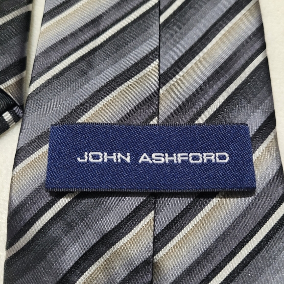 John Ashford striped silk tie - Picture 4 of 8